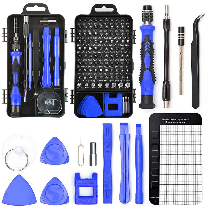 Cross-border 115-in-1 screwdriver set tools, mobile phone repair and disassembly tools, multi-functional manual screwdriver set Specification drawing