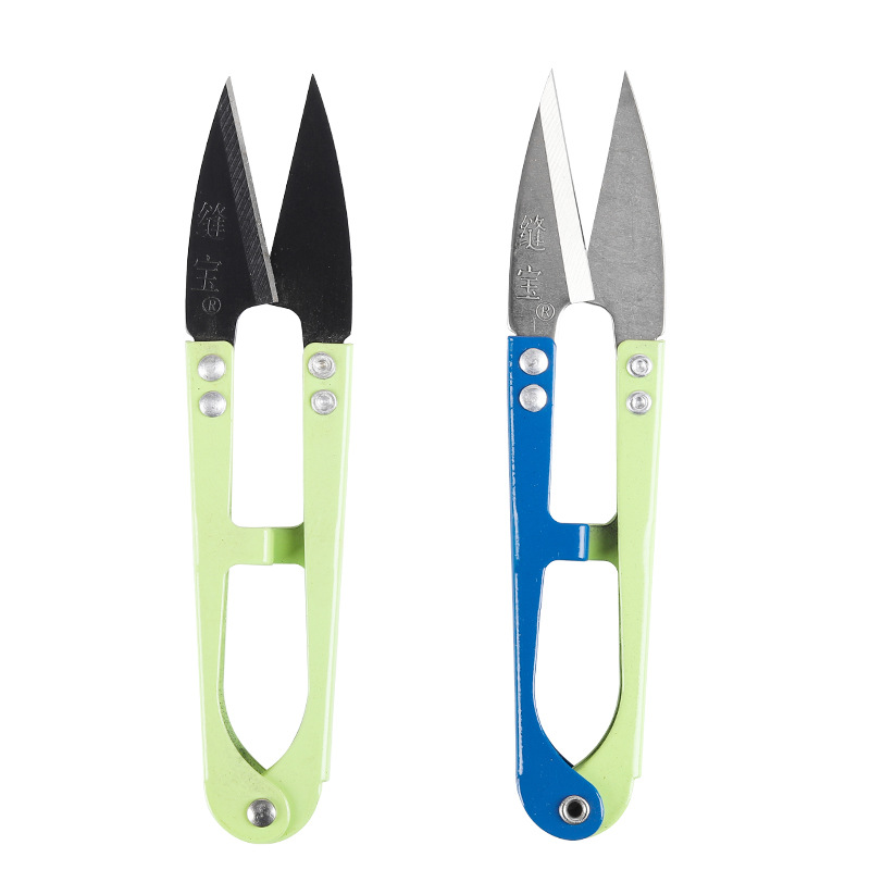 Sewing Treasure scissors, yarn shears, small scissors for trimming thread ends, cross-stitch U-shaped scissors, large carbon steel spring small yarn anti-rust scissors Item Picture