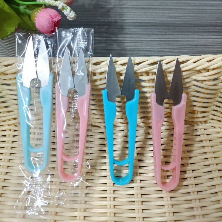 Household small scissors, U-shaped thread cutters, colored V-shaped tailors, cross-stitch, special hand tools, plastic small scissors undefined