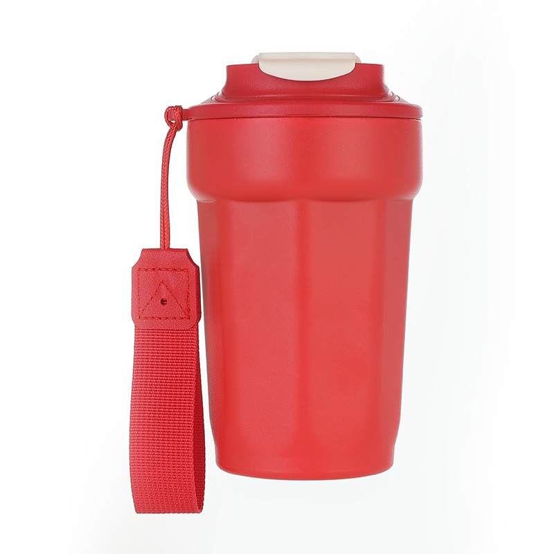 New popular octagonal coffee cup, stainless steel handle insulated cup, outdoor portable car cup, business gift Item Picture