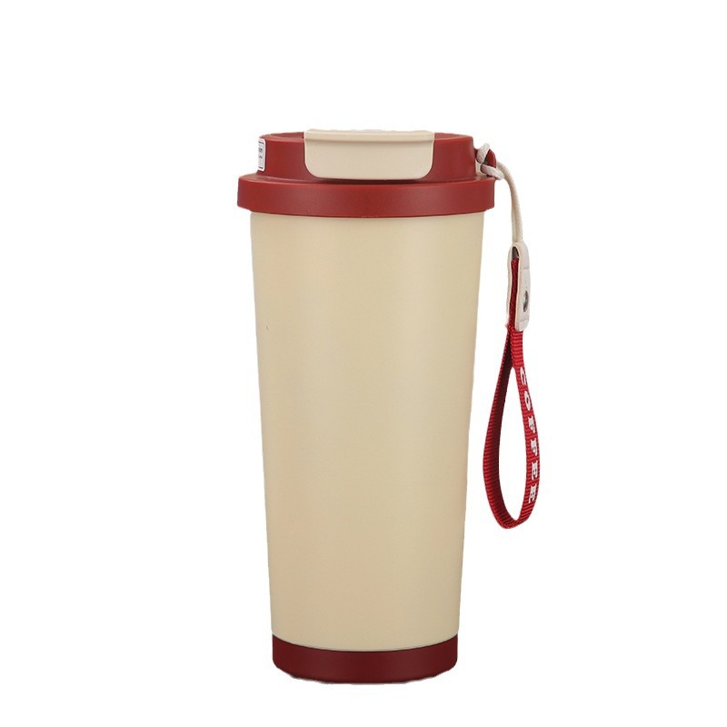 Internet-famous girlish insulated cup, high appearance level for girls, large-capacity straw coffee cup, cute student portable drinking cup Item Picture
