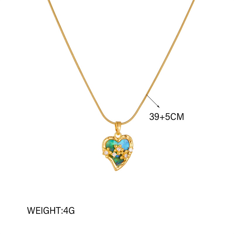 Fashionable and niche design, high-end, light luxury, versatile titanium steel heart-shaped small flower bow, diamond-encrusted pendant chain necklace Application Scenario