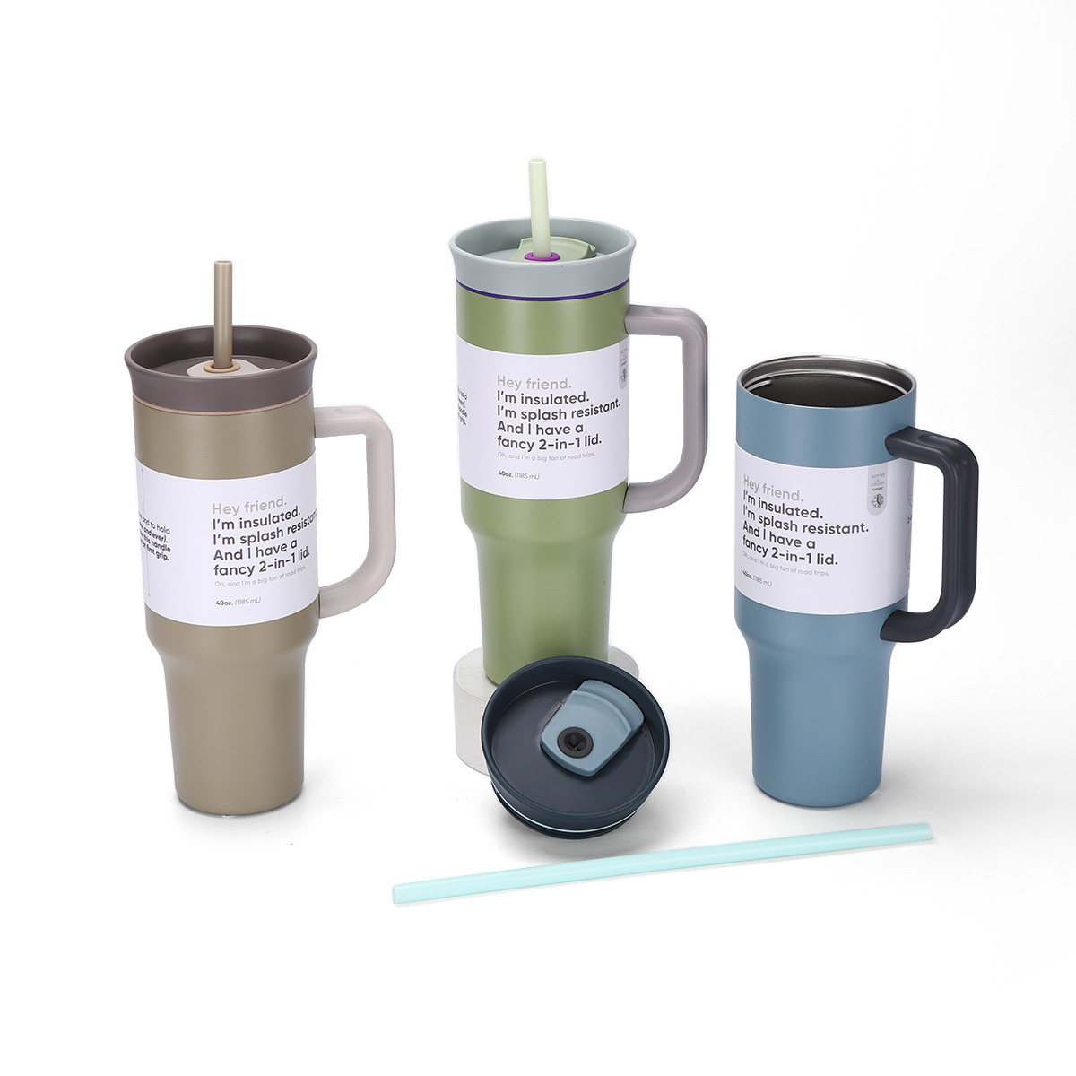 New Owala double-layer vacuum insulated cup 40oz car cup, outdoor sports straw cup with handle Application Scenario