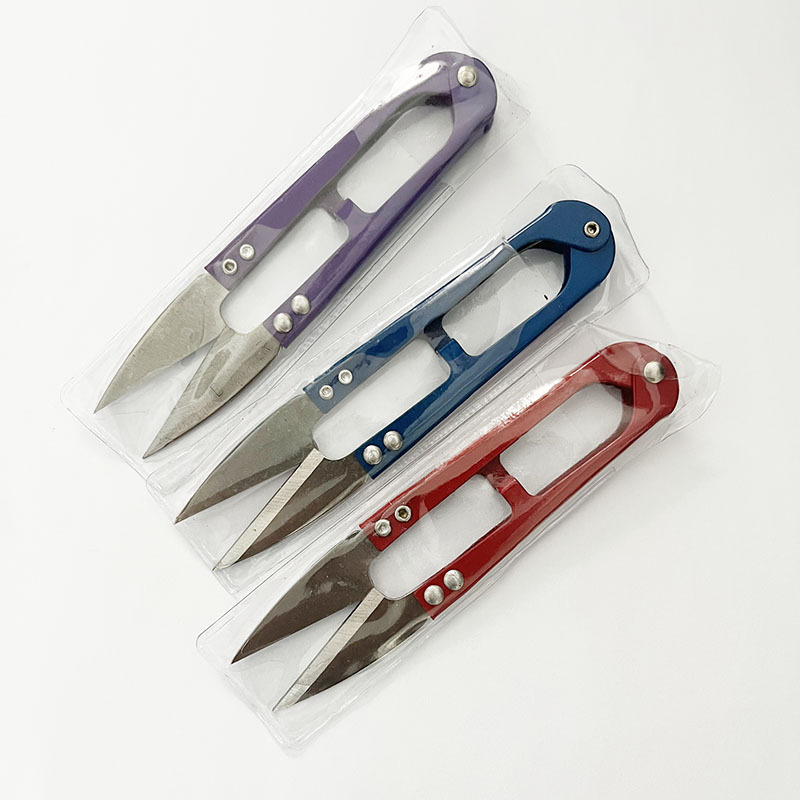 Wholesale of small scissors, U-shaped large spring small yarn scissors, cross-stitch scissors, tailor small scissors, fishing line trimming scissors undefined