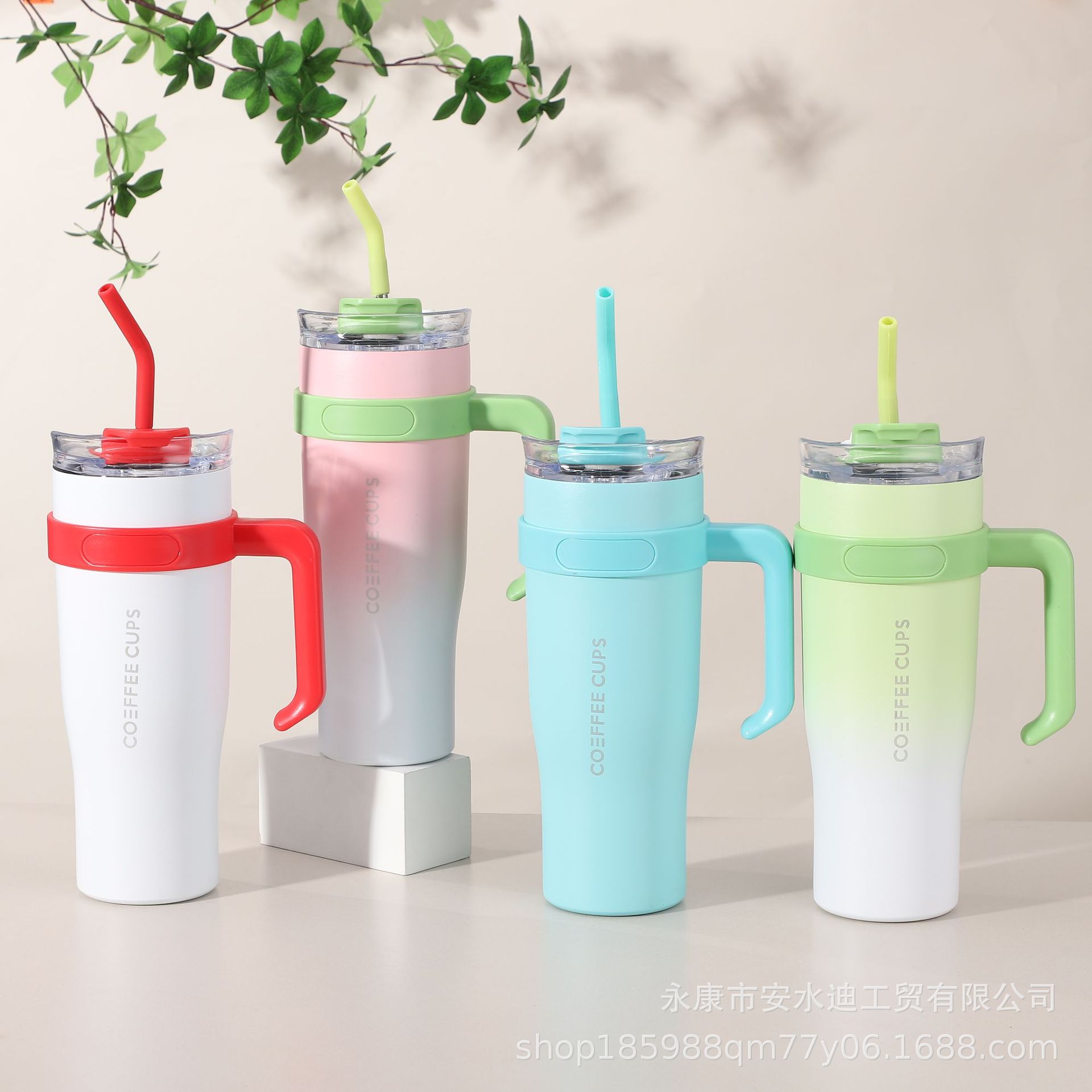 40 Car cup, large capacity, high appearance level, stainless steel handle ice king cup, car portable cold and heat preservation straw cup details Picture