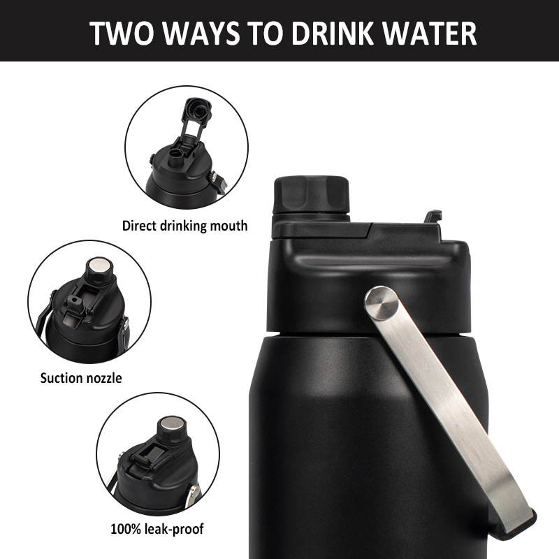 Unique mold with handle, double-drinking space pot, thermos, sports water bottle, 1800ML large capacity water bottle Application Scenario