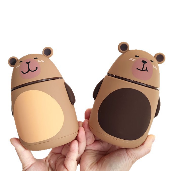 25-year new creative cartoon cute Capibara water cup, heat-resistant medium borosilicate double-layer insulated glass cup Item Picture