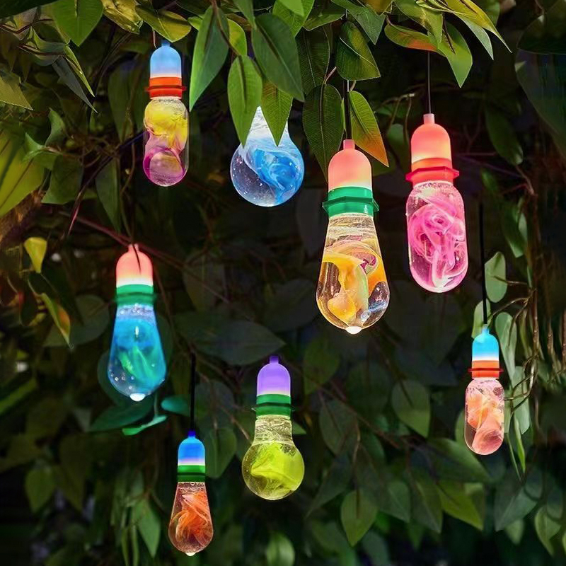 Outdoor seven-color wishing glass lamps, hanging tree chandeliers, tree lighting, park, villa, garden landscape, courtyard decorative lamps Specification drawing