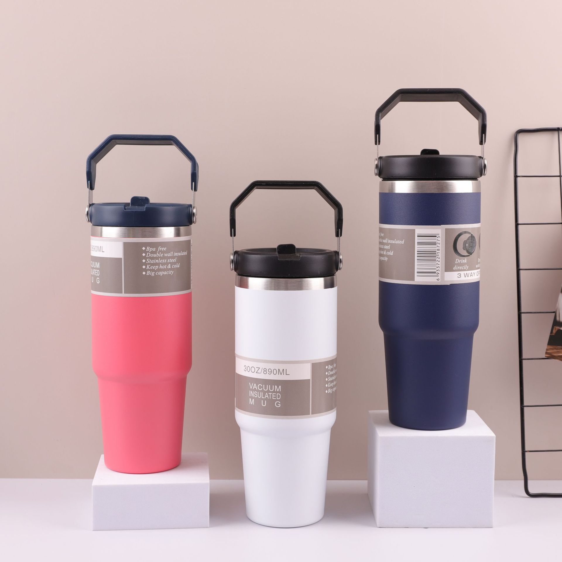 30o Southeast Asian bestseller portable car cup, 304 stainless steel insulated cup, travel flask, cold preservation portable ice cup Specification drawing