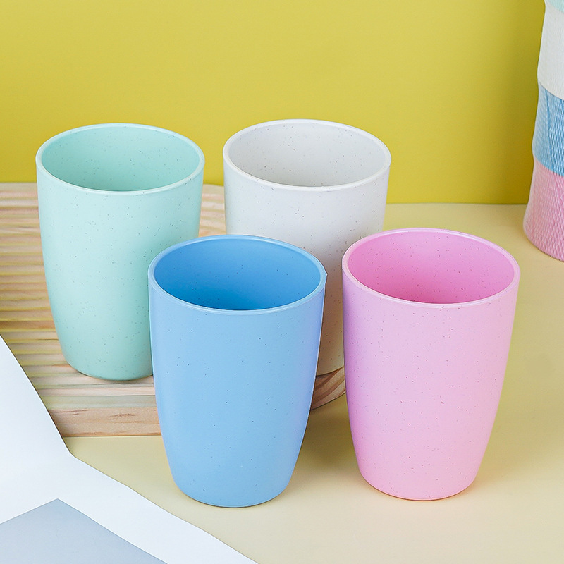 Cross-border wheat straw water cup net bag packaging, household anti-drop toothbrush cup, water cup, household wheat cup manufacturer wholesale details Picture