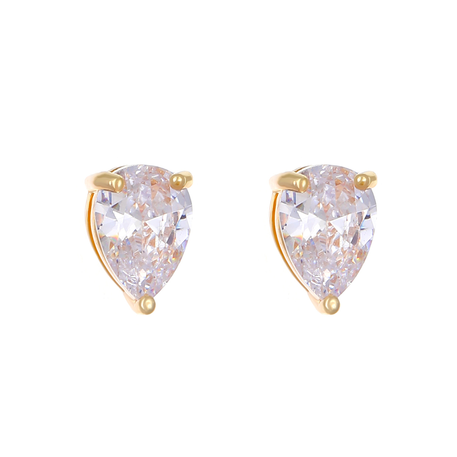 Cross-border copper-inlaid zircon ear studs, a light luxury and high-end women's ear accessory, versatile, simple, small and exquisite. Wholesale of small and niche ear studs Item Picture