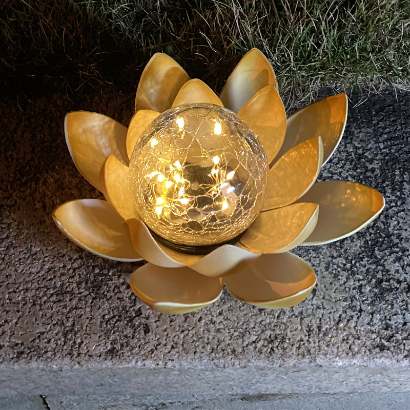 New solar garden lamps, outdoor solar lamps, solar lotus lamps, and garden crack decorative lamps details Picture