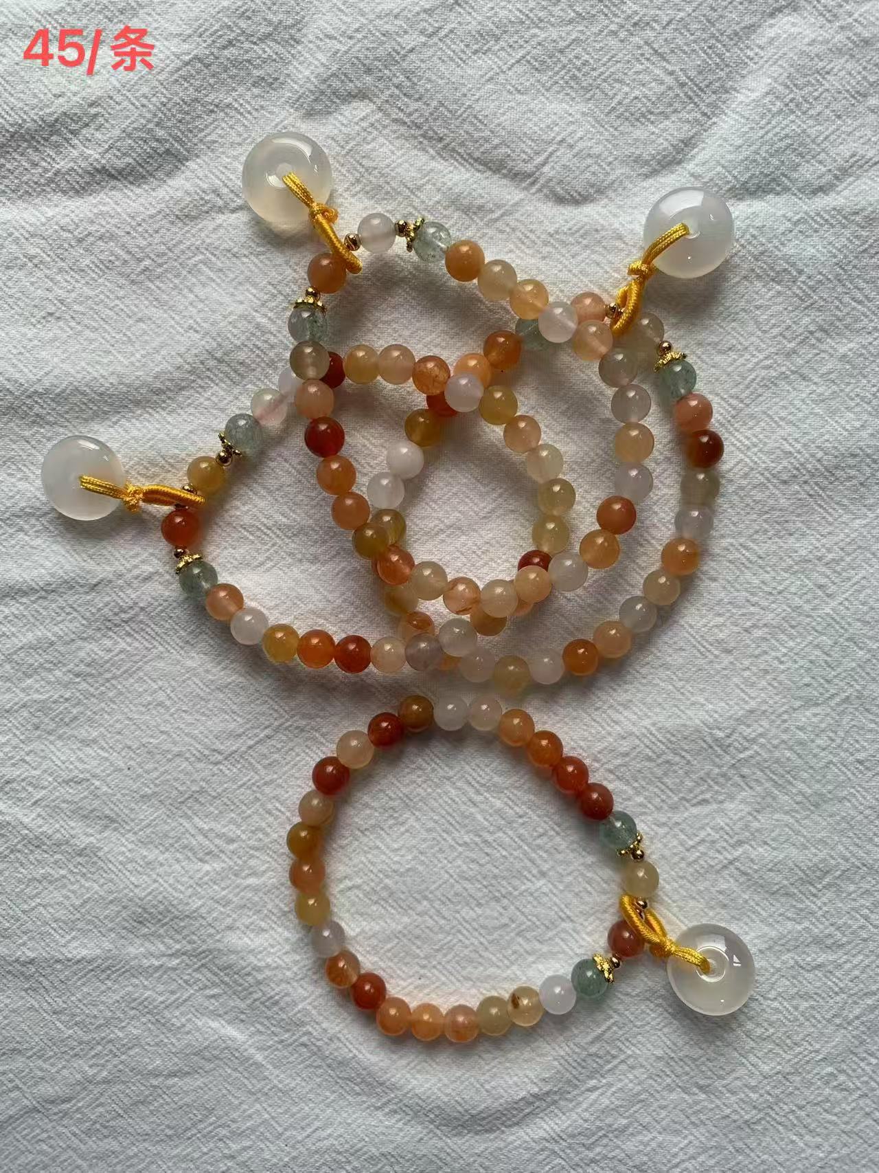 新中式天然双层金丝玉手链女轻奢复古玉石手串高级款