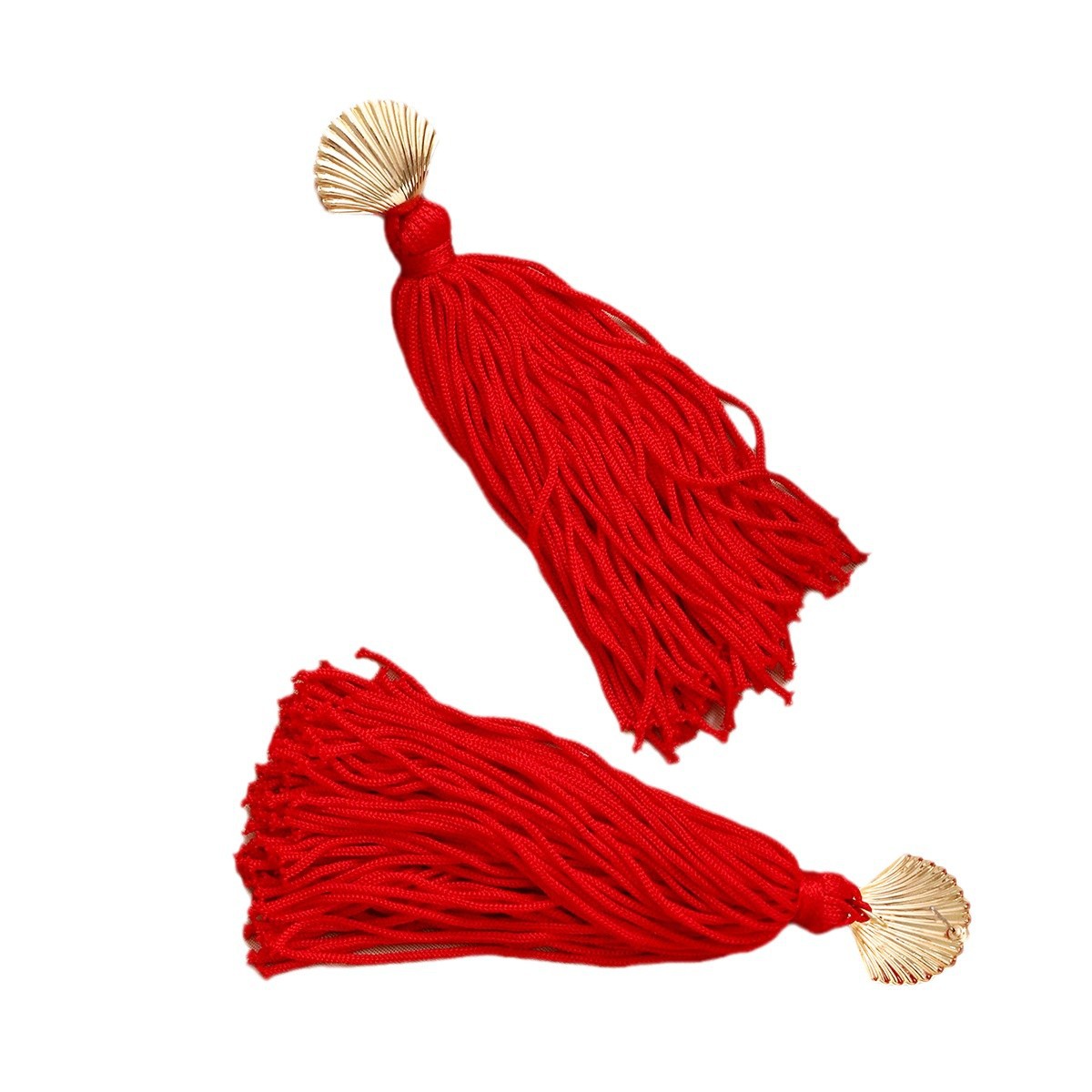 2025 New Chinese-style long red tassel earrings, Bohemian high-end stud earrings, women's fashion Item Picture