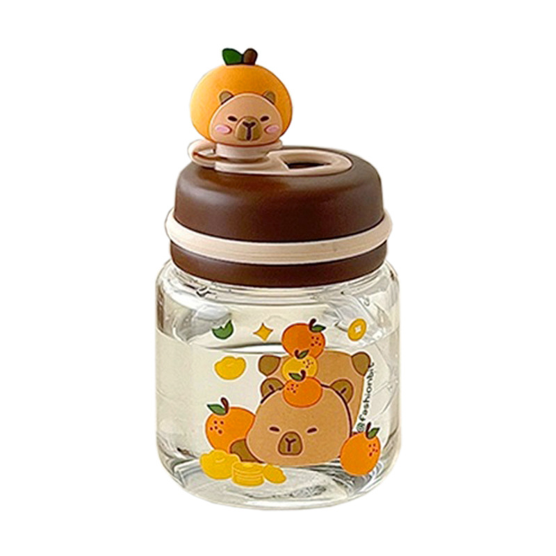 New cute doll water cup, small mini pocket glass cup, high-temperature resistant and leak-proof, high appearance level straw cup for girls Item Picture