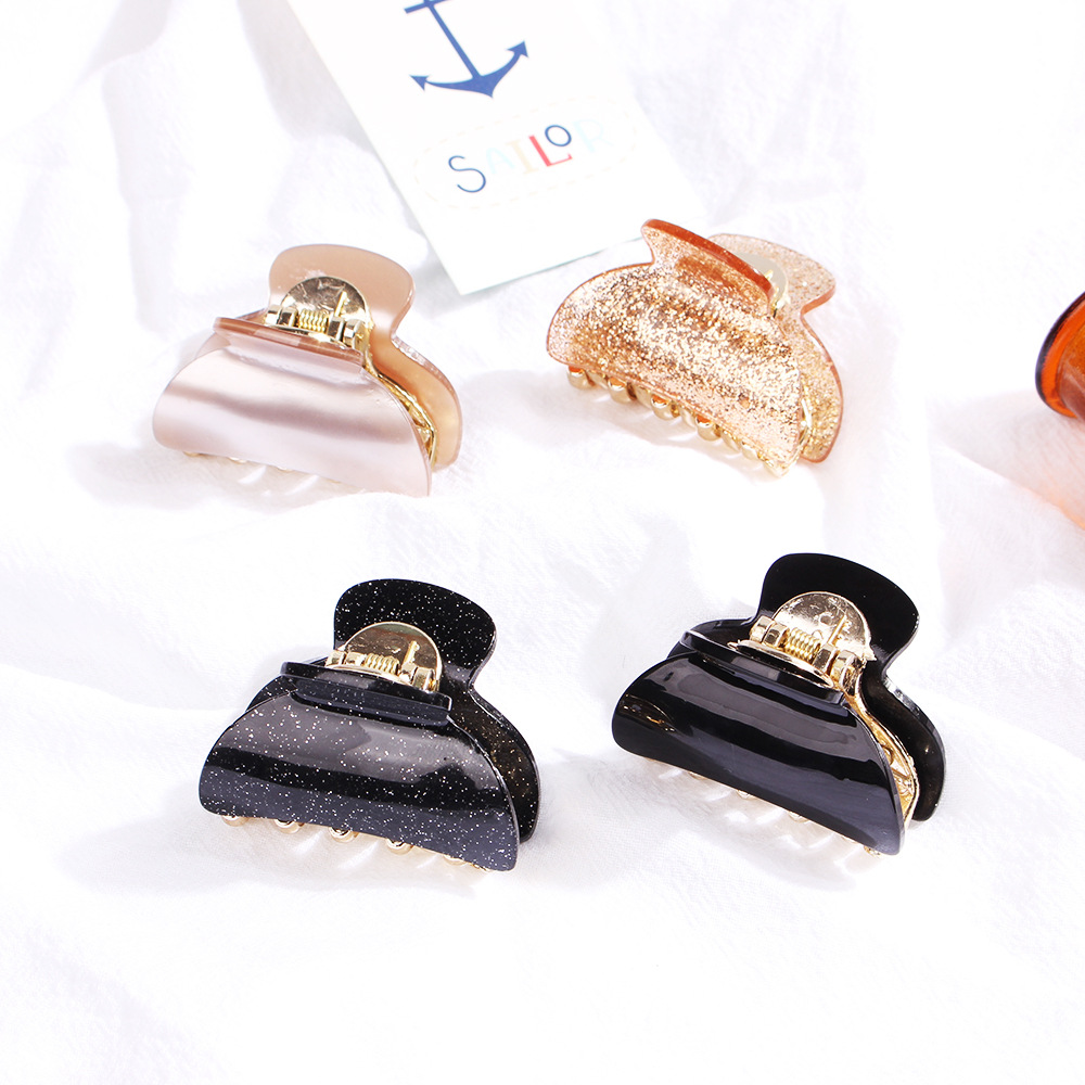 Qiyue Cross-border Acrylic grabber, Korean-style fashionable solid color hair clip, light luxury style shark clip, hairpin, hair accessory details Picture