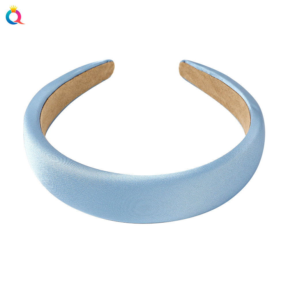 Qiyue Korean-style Internet celebrity girl's colorful sponge hair band, bright color anti-slip face-washing press hair clip, simple headband hair accessory for girls Item Picture
