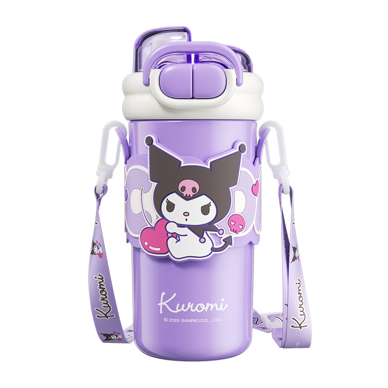 Children's insulated cup 316 large capacity cartoon Sanrio double drinking cup, portable and hand-held with lock design, water cup for girls Item Picture