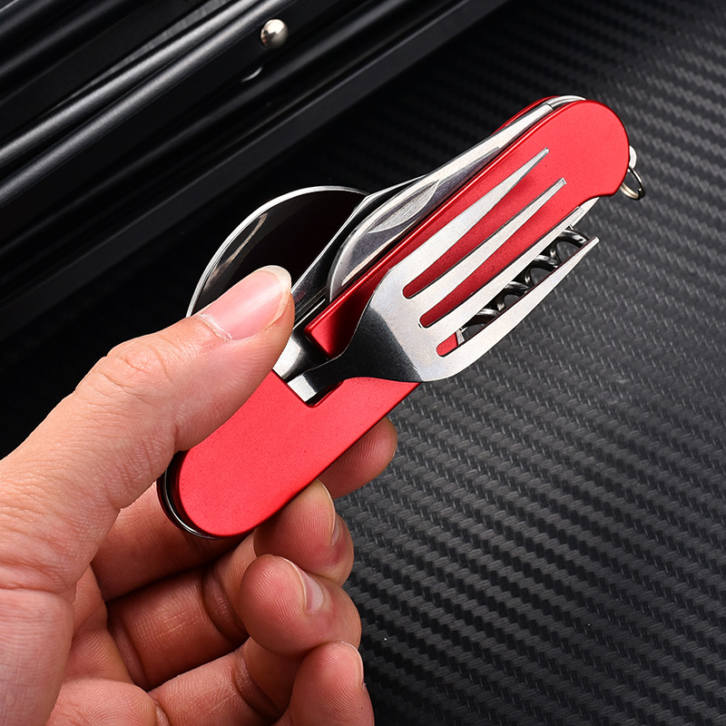 Factory direct sales of multi-functional foldable and detachable combination outdoor travel tableware, knives, gift knives and fruit knives Specification drawing