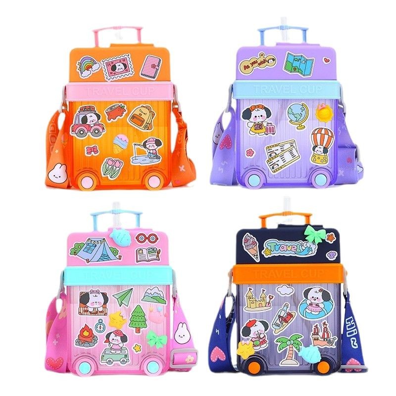 Yafiqi manufacturer wholesale cross-border e-commerce cartoon cute portable straps, high appearance level luggage, straws, water cups Item Picture