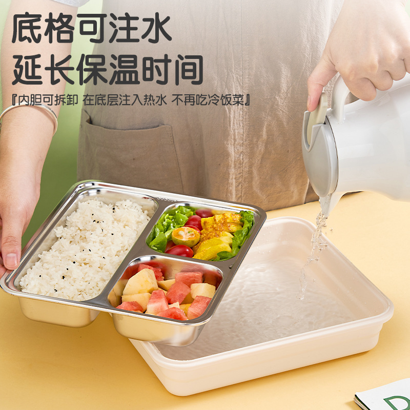 304 stainless steel insulated lunch box, sealed and leak-proof, portable lunch box, office worker compartments, no cross-flavor bento box Application Scenario