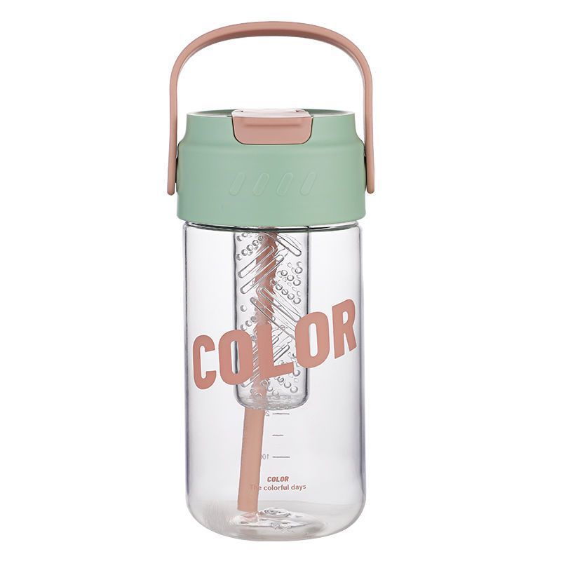 Summer high appearance level plastic cup for girls, ins large-capacity straw cup, portable tea strainer, sports water cup Item Picture