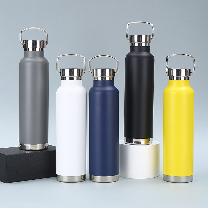 American-style large-mouth sports kettle, 304 double-layer stainless steel sports bottle, space kettle, outdoor sports insulated cup full figure