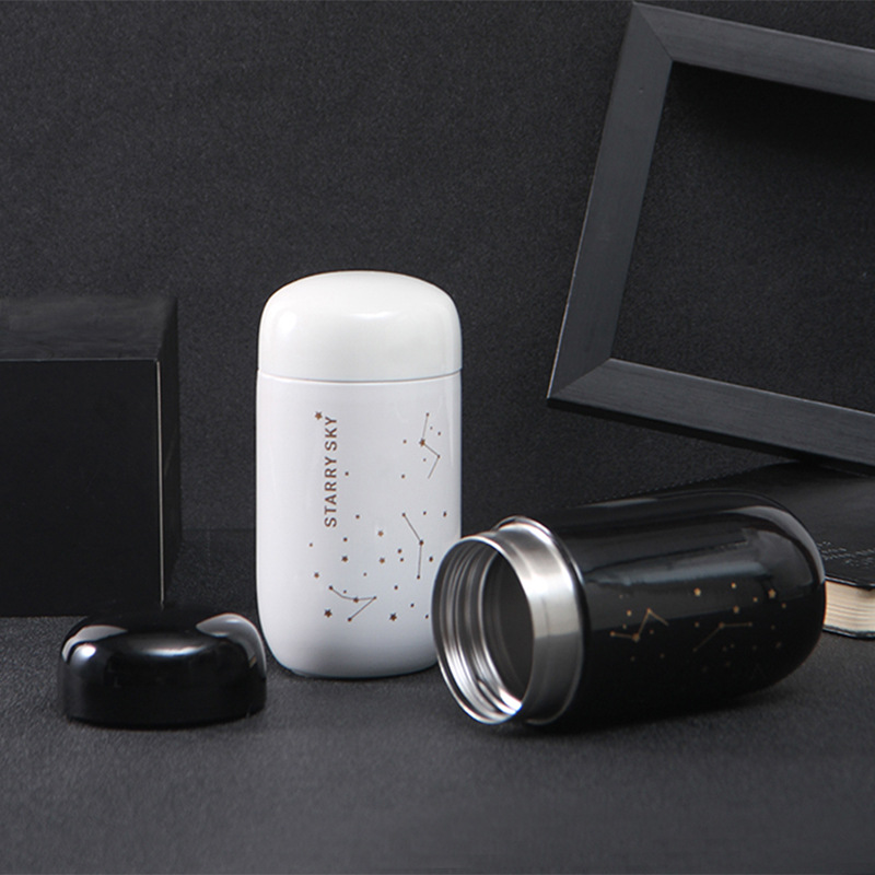 Mini starry sky insulated cups, creative and personalized, cute small-capacity water cups for boys and girls, couple stainless steel portable cups details Picture