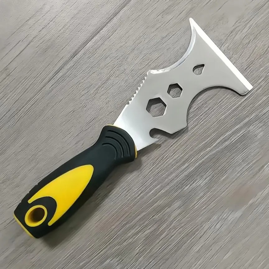 LiTuiLi sharpened putty knife, thickened stainless steel cement scraper, tool drum cleaner, multi-functional scraper details Picture