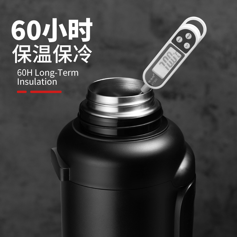 Wholesale of 316 large-capacity stainless steel insulated kettle, portable vacuum insulated thermos for outdoor sports, travel kettle, 5 liters Specification drawing