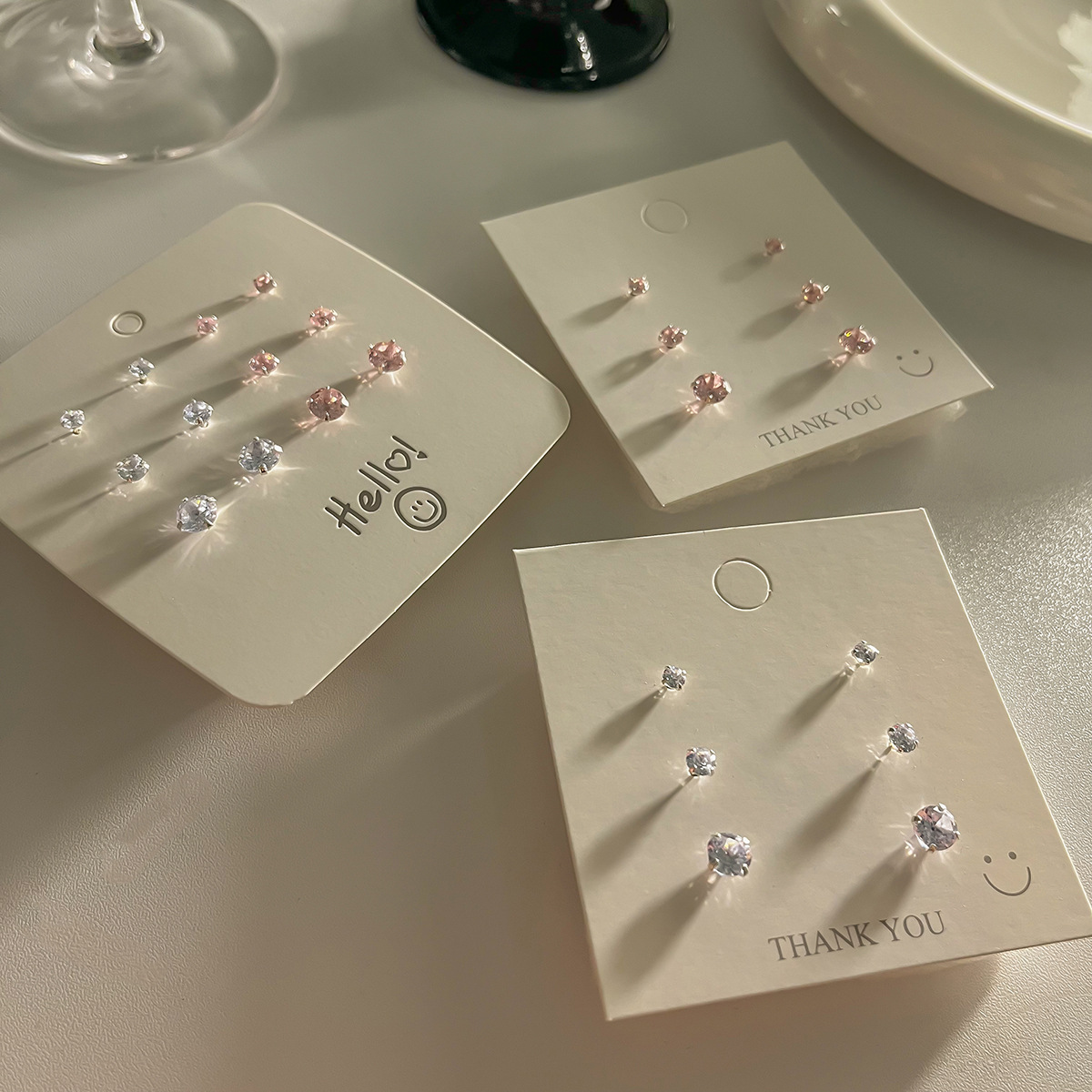 Silver needle zircon stud earrings for women, simple inlaid with water diamonds, super sparkling ear bone stud, moisture-nourishing ear holes, no need to remove earrings for sleeping, wholesale full figure