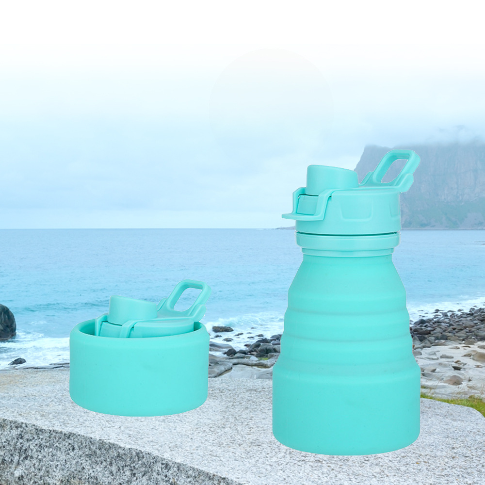 Cross-border silicone outdoor camouflage water cup, portable foldable sports water bottle, hand-held creative sports water bottle