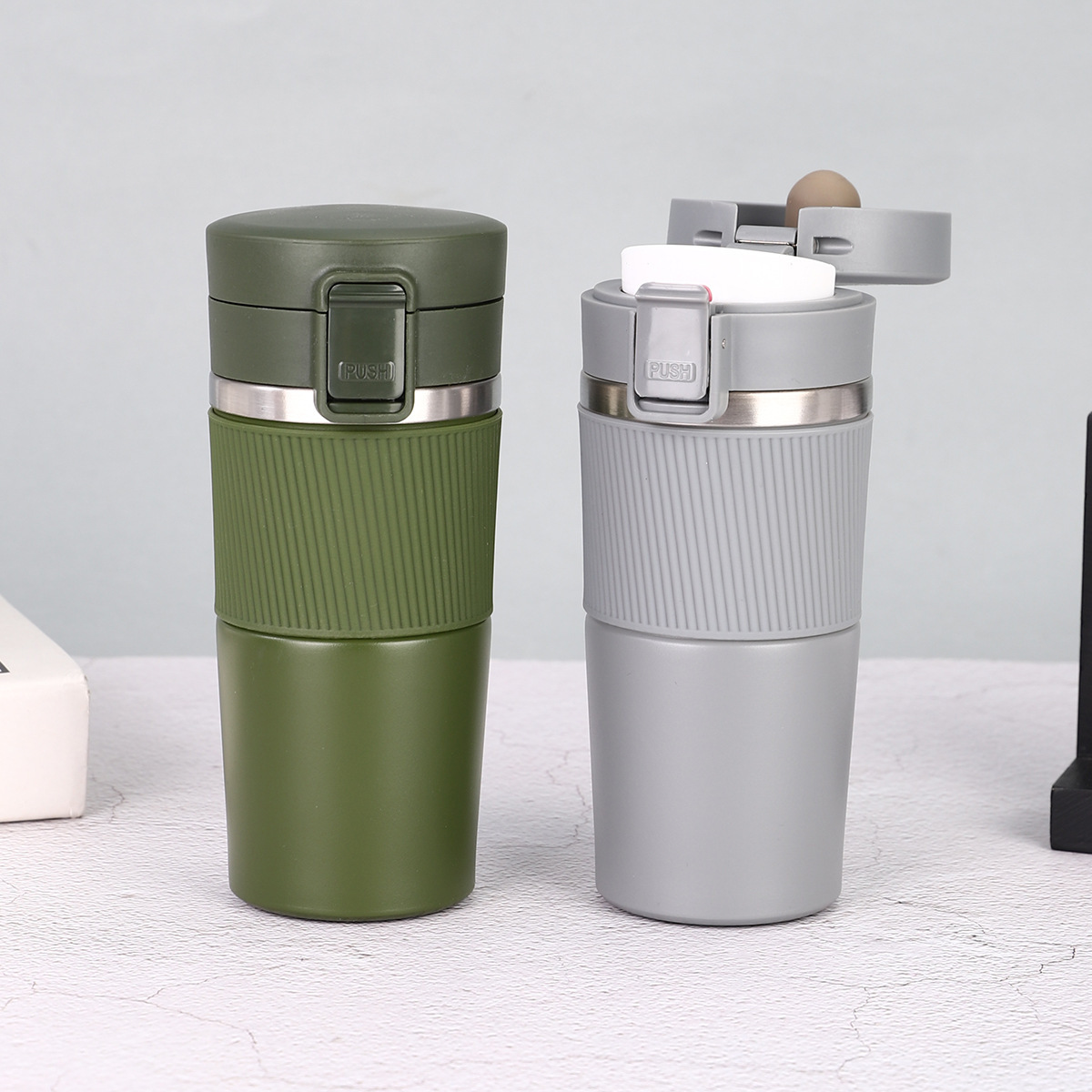 Office simple American-style stainless steel insulated cup, outdoor portable cup, double-layer thickened vacuum insulated car cup details Picture