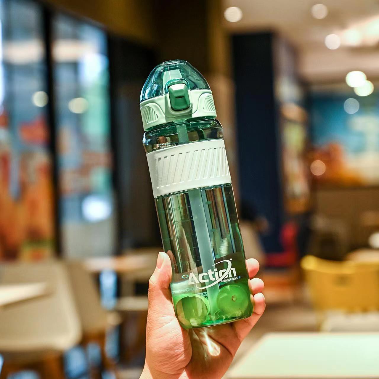 ins high appearance level straw water cup, anti-scald with scale, plastic cup for women, pregnant women, new mothers, adults, children, school and sports Specification drawing