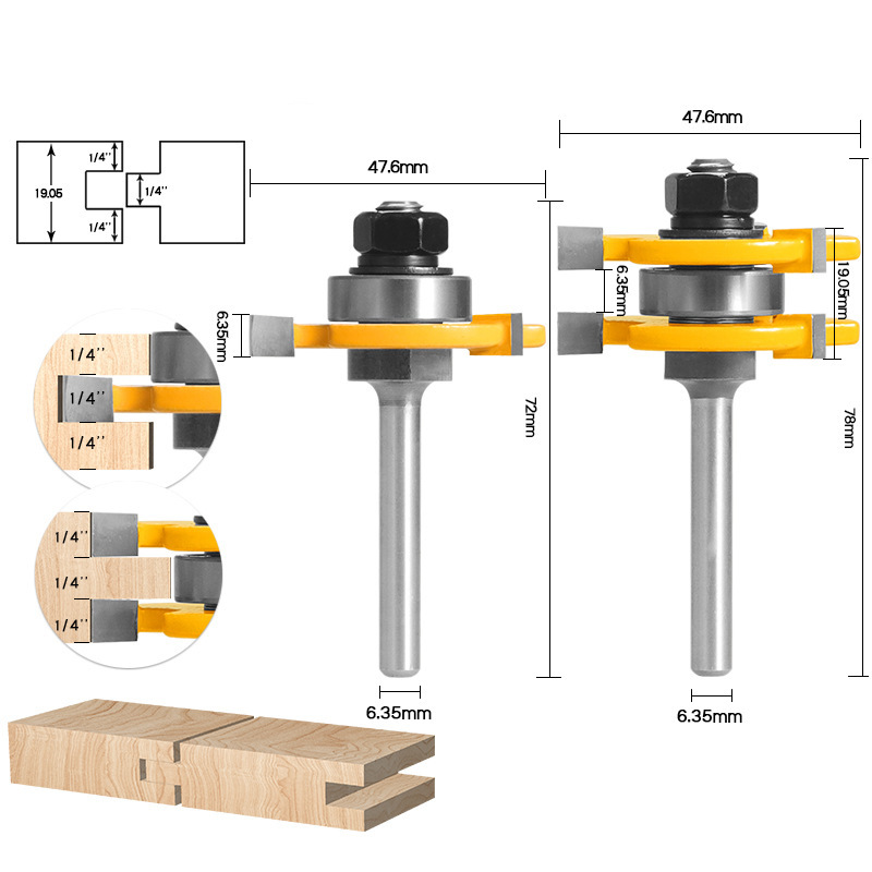 Zhejiang Leqiao T-shaped panel cutter, floor cutter, woodworking milling cutter, splicing cutter, three-edge T-shaped tenon cutter, precision milling undefined