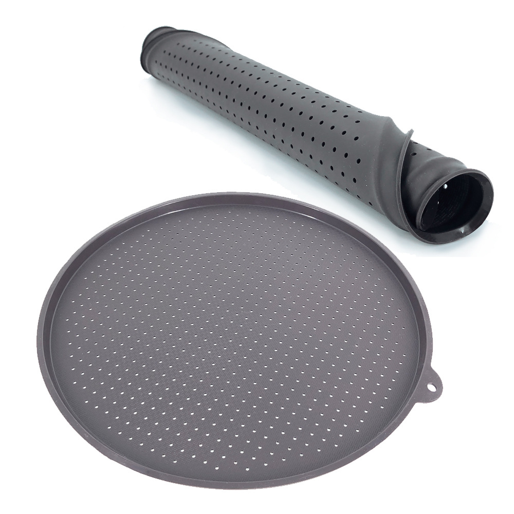Silicone round baking pads in stock, high density air holes, non-stick pizza trays, perforated cake baking, pizza trays Item Picture