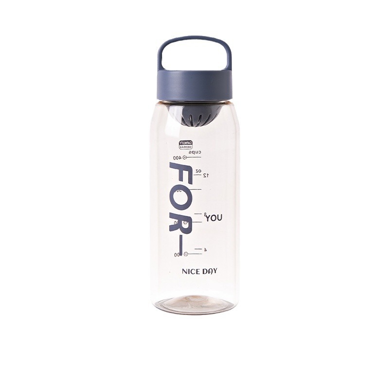 Summer outdoor sports plastic water cups, flower tea cups, simple and durable, sealed and portable student water bottles, tea water separators Item Picture