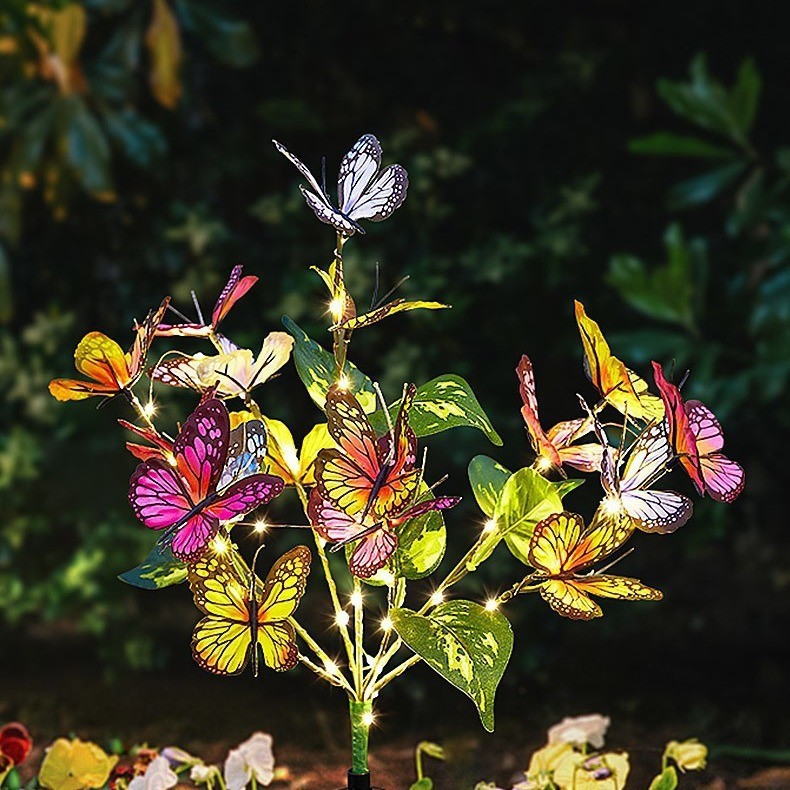 Solar-powered butterfly branch ground insert lights, waterproof lawn and courtyard lights, outdoor landscape atmosphere lights Application Scenario