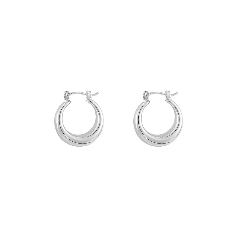 Basic and versatile gold and silver ear rings for women 2025 new bestsellers, unique plain ring earrings, fashionable ear buckles, stud earrings and other earrings Item Picture