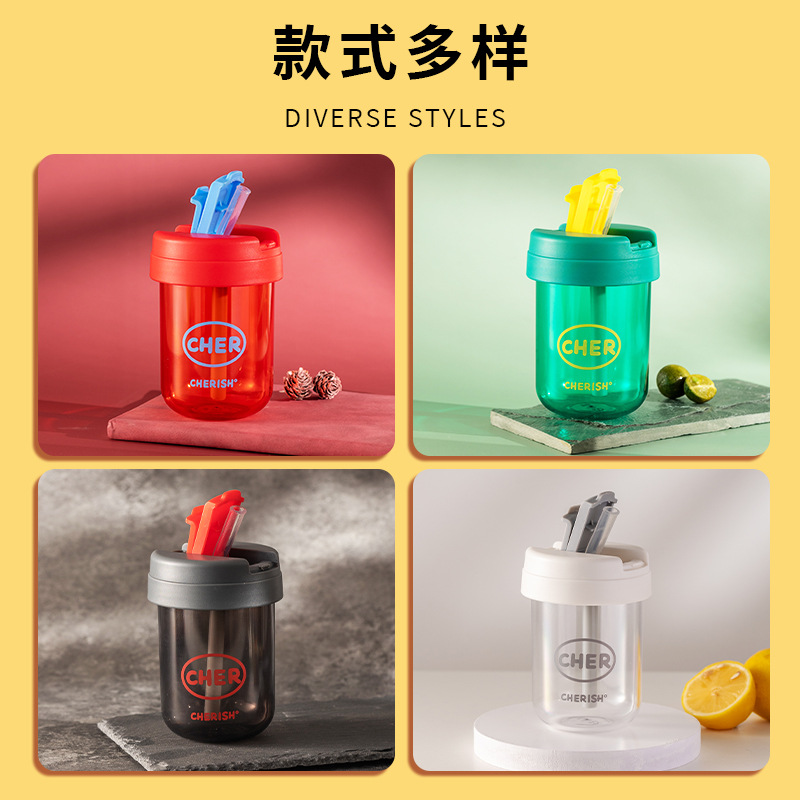 Internet-famous double-drink coffee cup, ins style, high appearance level, space straw cup, mini student portable and casual water cup for girls Application Scenario