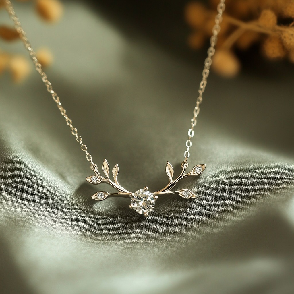 European and American cross-border jewelry, ins leaf stud necklace set, simple and versatile spring and summer jewelry accessories, collarbone chain for women full figure