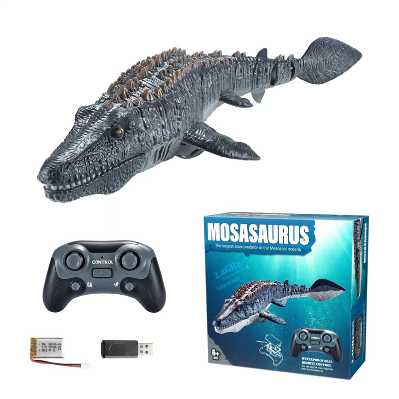 Real children's remote-controlled canglong dragon head top water spray water park toy, electric swing shark boy toy Application Scenario
