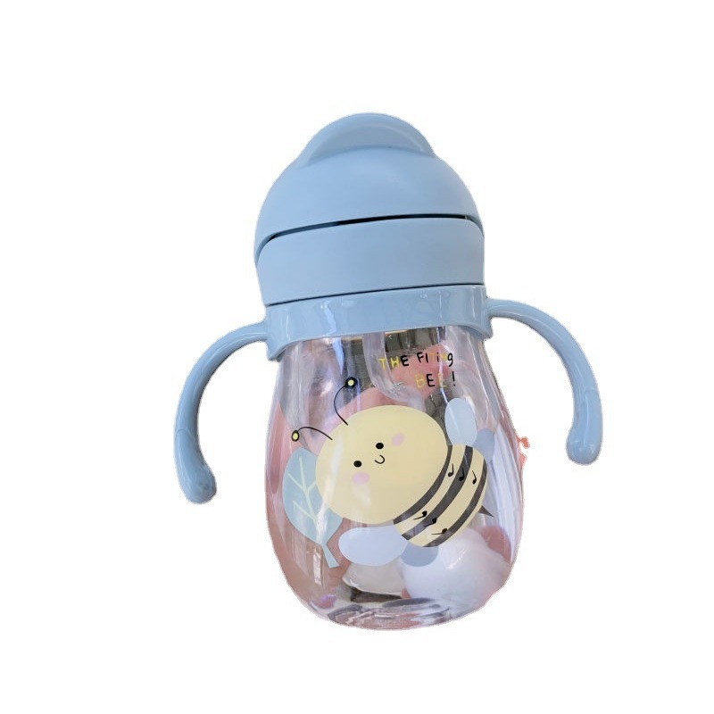 Baby water cup straw, cute anti-choking, gravity ball, kindergarten children's learning to drink cup handle portable water Item Picture