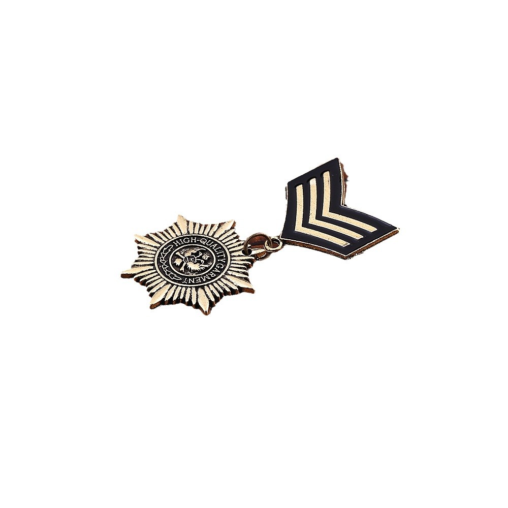 Wholesale of retro European and American badges, brooches, men's personalized and versatile suits, pins, MEDALS, fashionable letter distressed brooches Item Picture