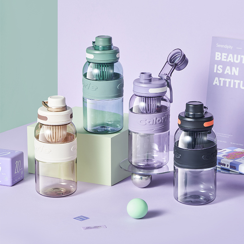 Wholesale of Fuxing men's and women's high-appearance-level sports water cups, student portable cups, space cups with filters and durable tea cups full figure