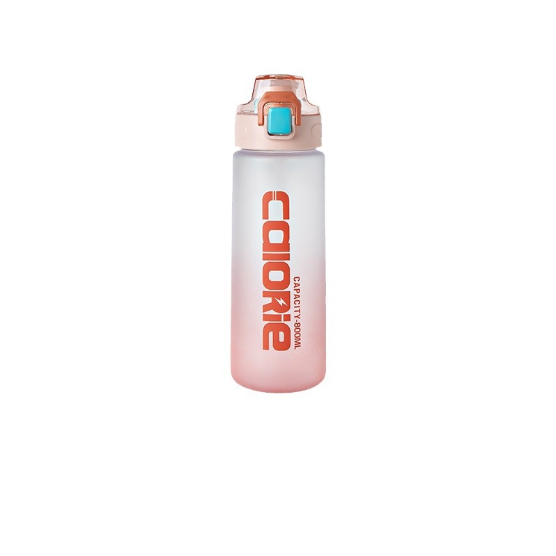 Large-capacity plastic water cup, double-drinking straw cup for male and female students, with scale, outdoor portable sports and fitness water bottle Item Picture