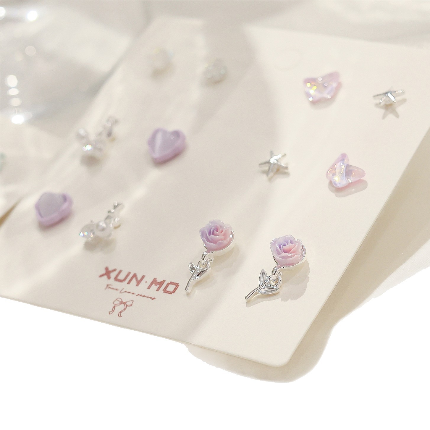 New sweet and cool style Aurora exquisite stud earrings, simple rose flower silver needle earrings, cute and versatile earrings for women wholesale Item Picture