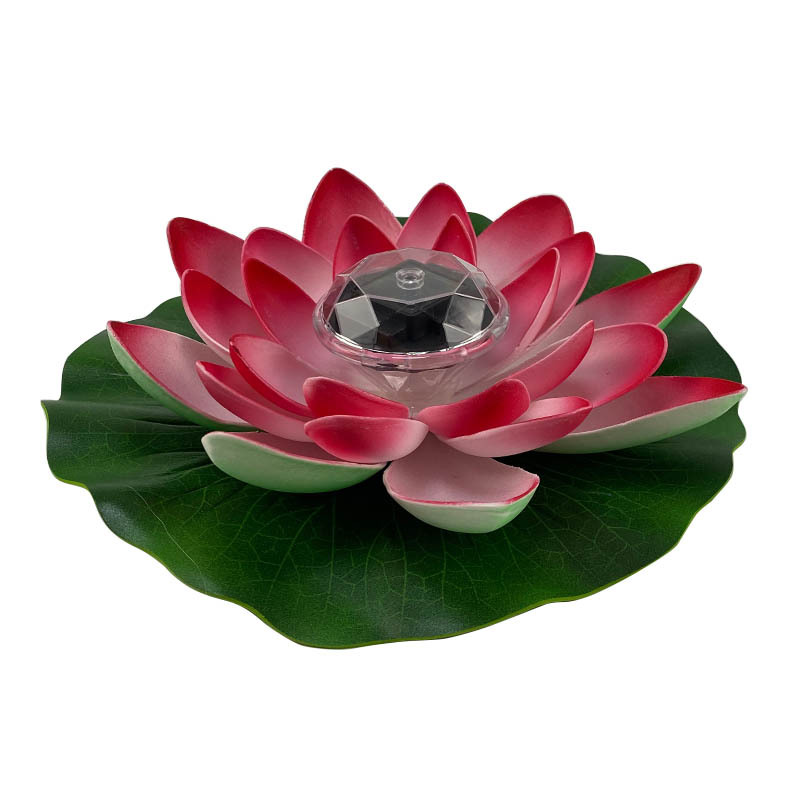 Outdoor pond float lights, solar-powered seven-color lotus lanterns, scenic area decorative lotus lanterns, villa garden landscape lighting Item Picture