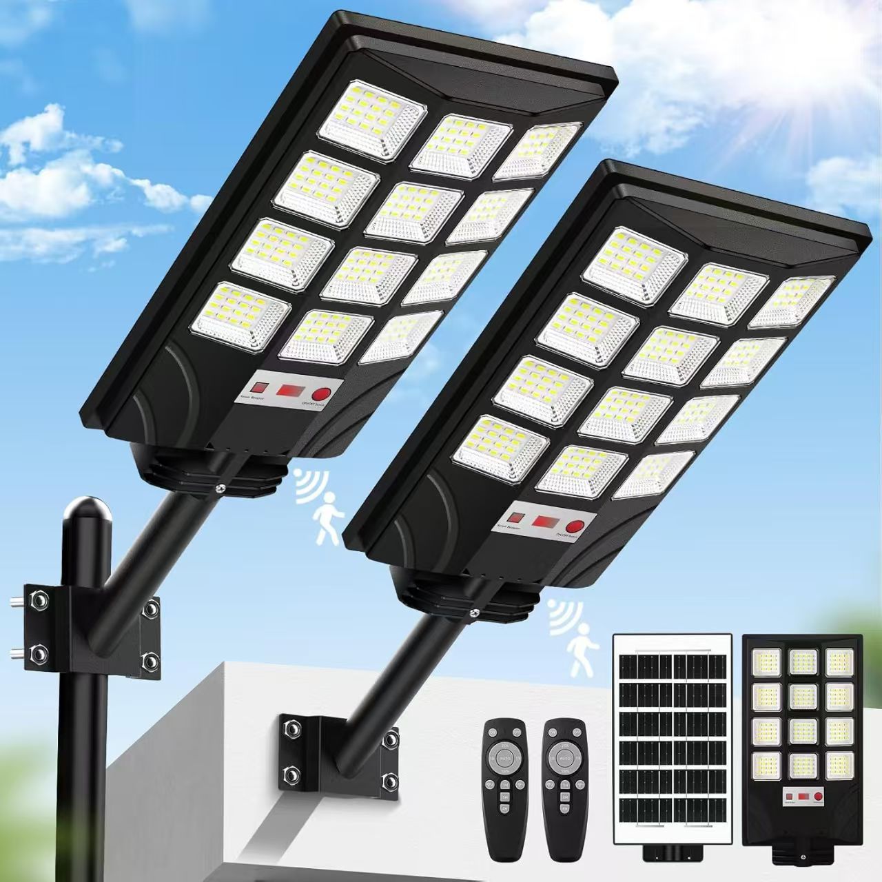 Cross-border bestseller solar small street lamp private mold outdoor courtyard home human body sensing smart wall lamp integrated lamp Specification drawing