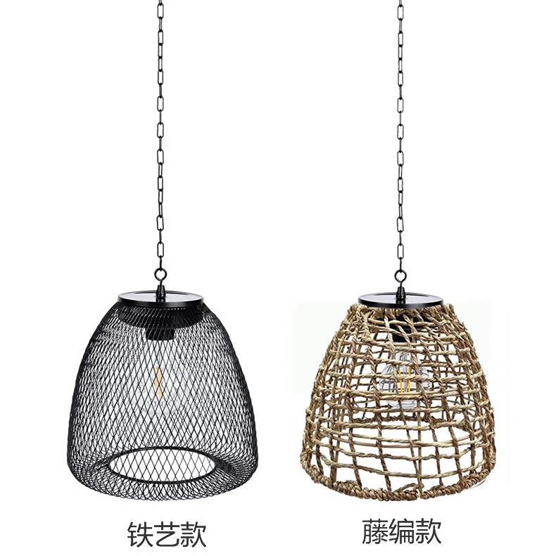 Outdoor solar chandeliers, courtyard, pavilion, tree hangers, Chinese bamboo chandeliers, rattan chandeliers, garden lamps, decorative lamps Item Picture